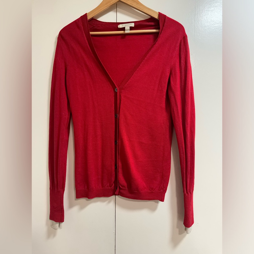 Burberry Red Cardigan size medium